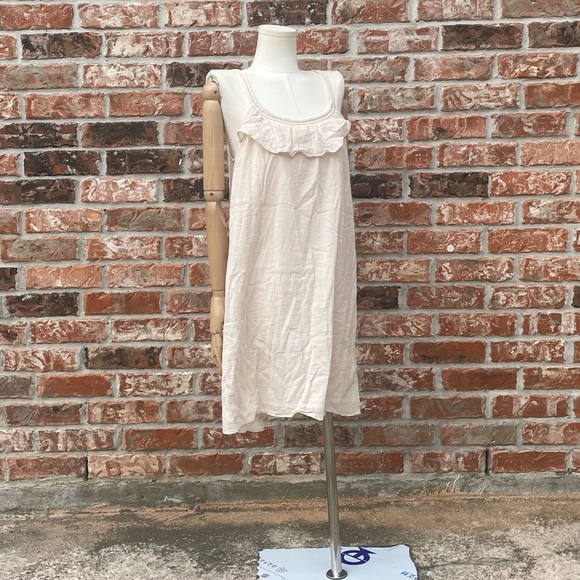 J. Crew 100% cotton beige sleeveless dress w/ruffles / S / Excellent condition - Picture 7 of 12